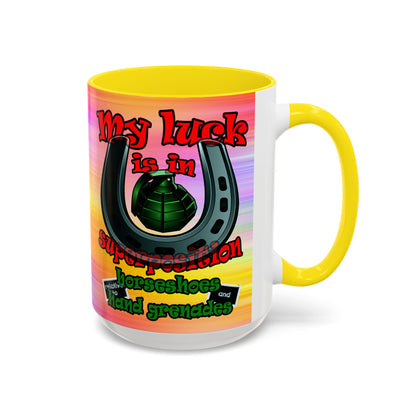 my luck - Accent Mug (color blur)