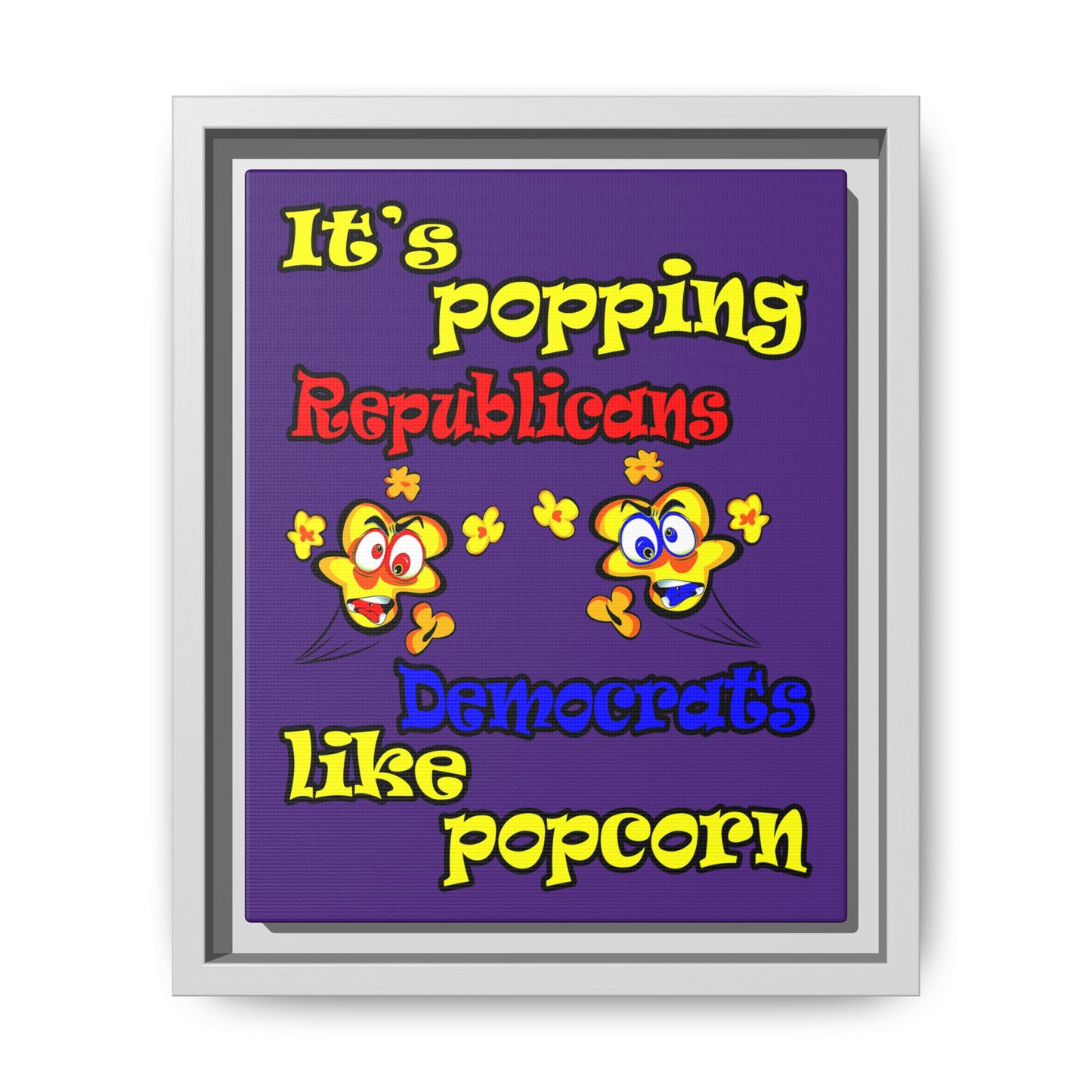 popping like popcorn - framed canvas art (purple)