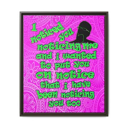 noticed you noticing - framed canvas art (pink swirl)