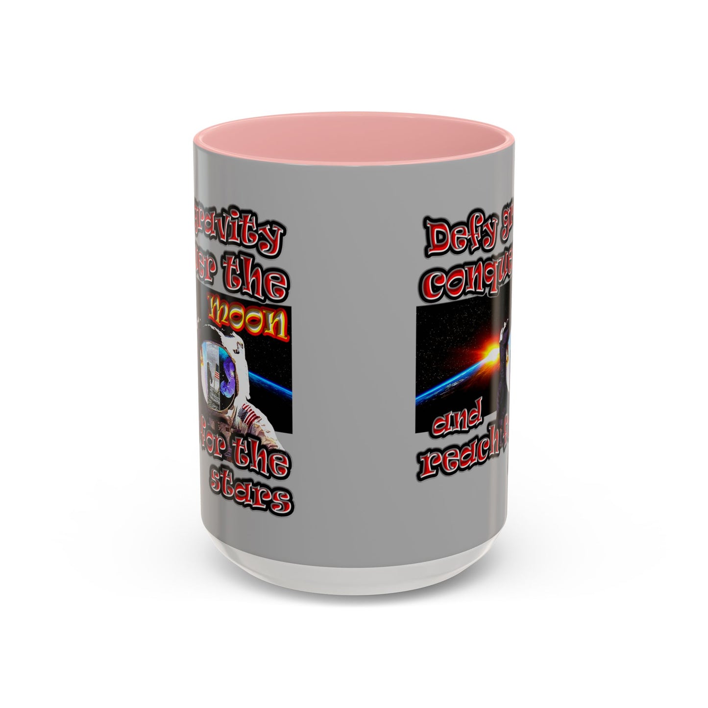 defy conquer reach - Accent Mug (light grey)