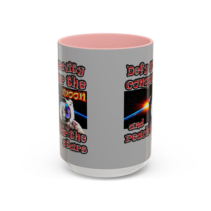defy conquer reach - Accent Mug (light grey)