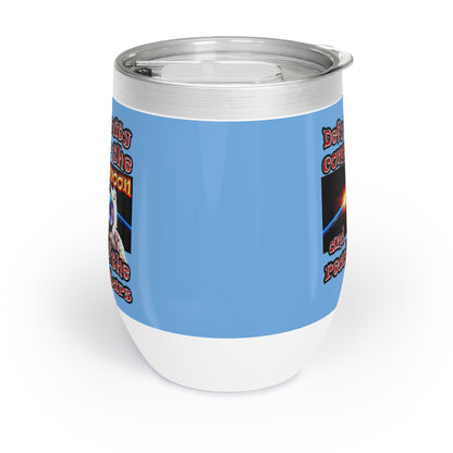 defy conquer reach - Chill Wine Tumbler (light blue)