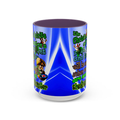christmas spirits of boston - Accent Mug (blue-white wave)