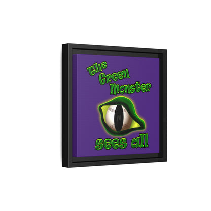green monster - framed canvas art (purple)