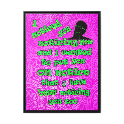 noticed you noticing - framed canvas art (pink swirl)
