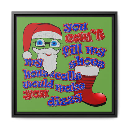 santa's shoes - framed canvas art (green)