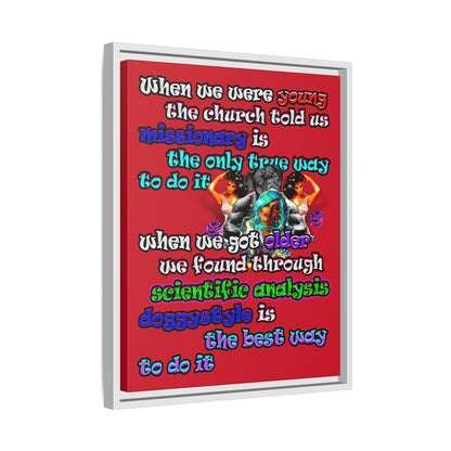 doggystyle - framed canvas art (dark red)