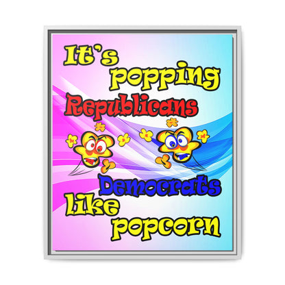 popping like popcorn - framed canvas art (light blue-pink wave)