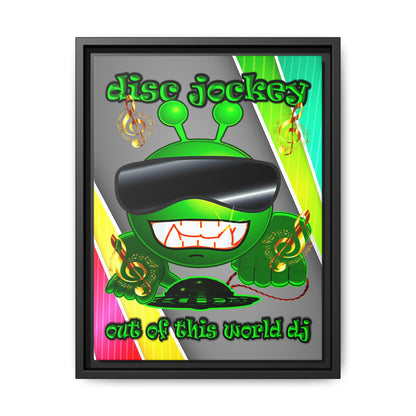 disc jockey - framed canvas art (rainbow split)