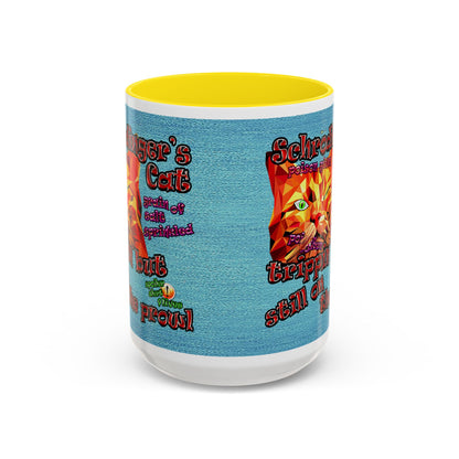 schrodinger's cat - Accent Mug (faded blue)