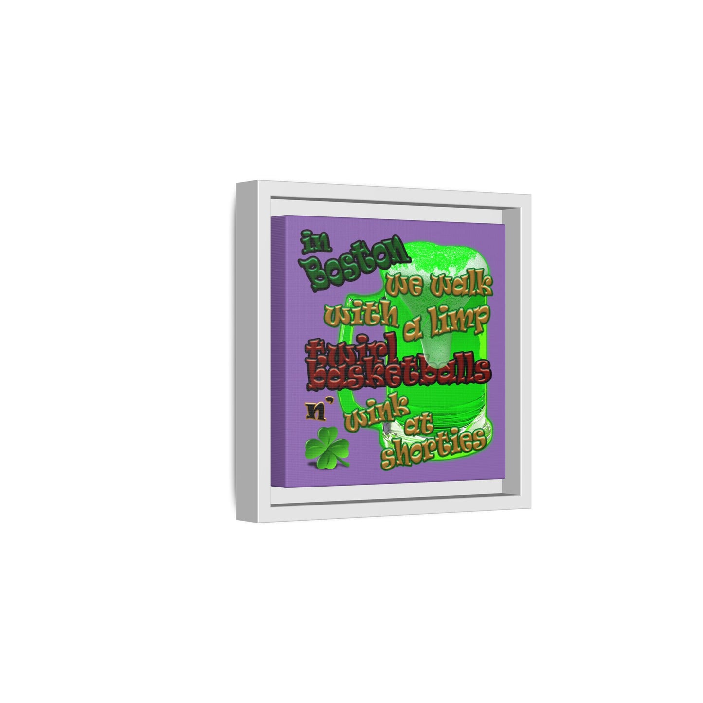 celtics logo - framed canvas art (light purple)