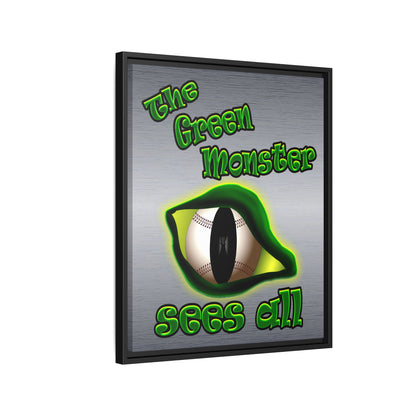 green monster - framed canvas art (brushed nickel)
