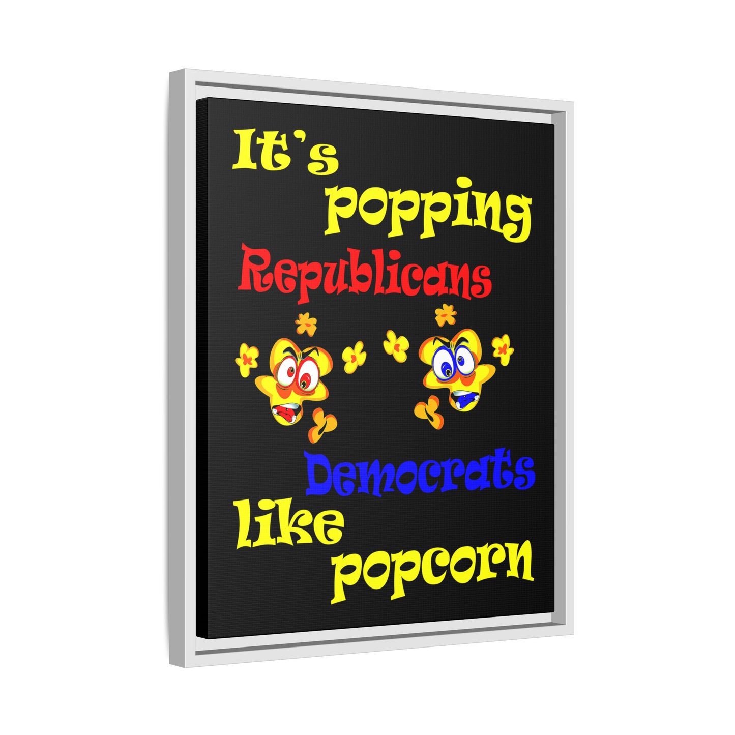 popping like popcorn - framed canvas art (black)