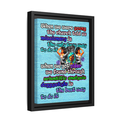 doggystyle - framed canvas art (faded blue)