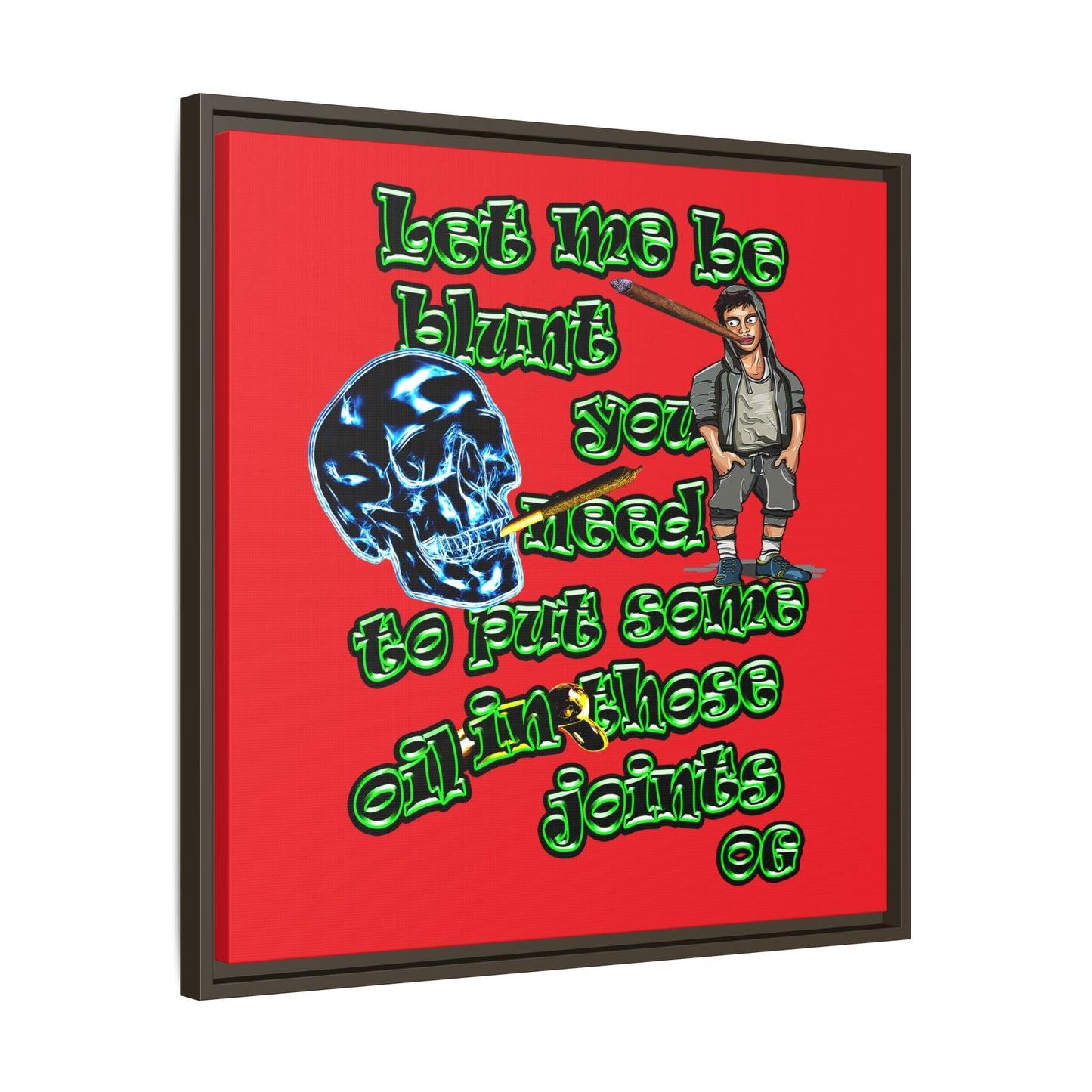 og - framed canvas art (red)