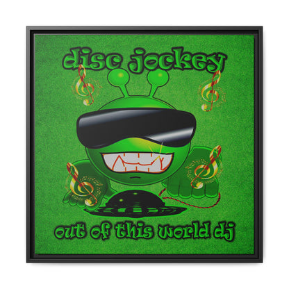 disc jockey - framed canvas art (green turf)