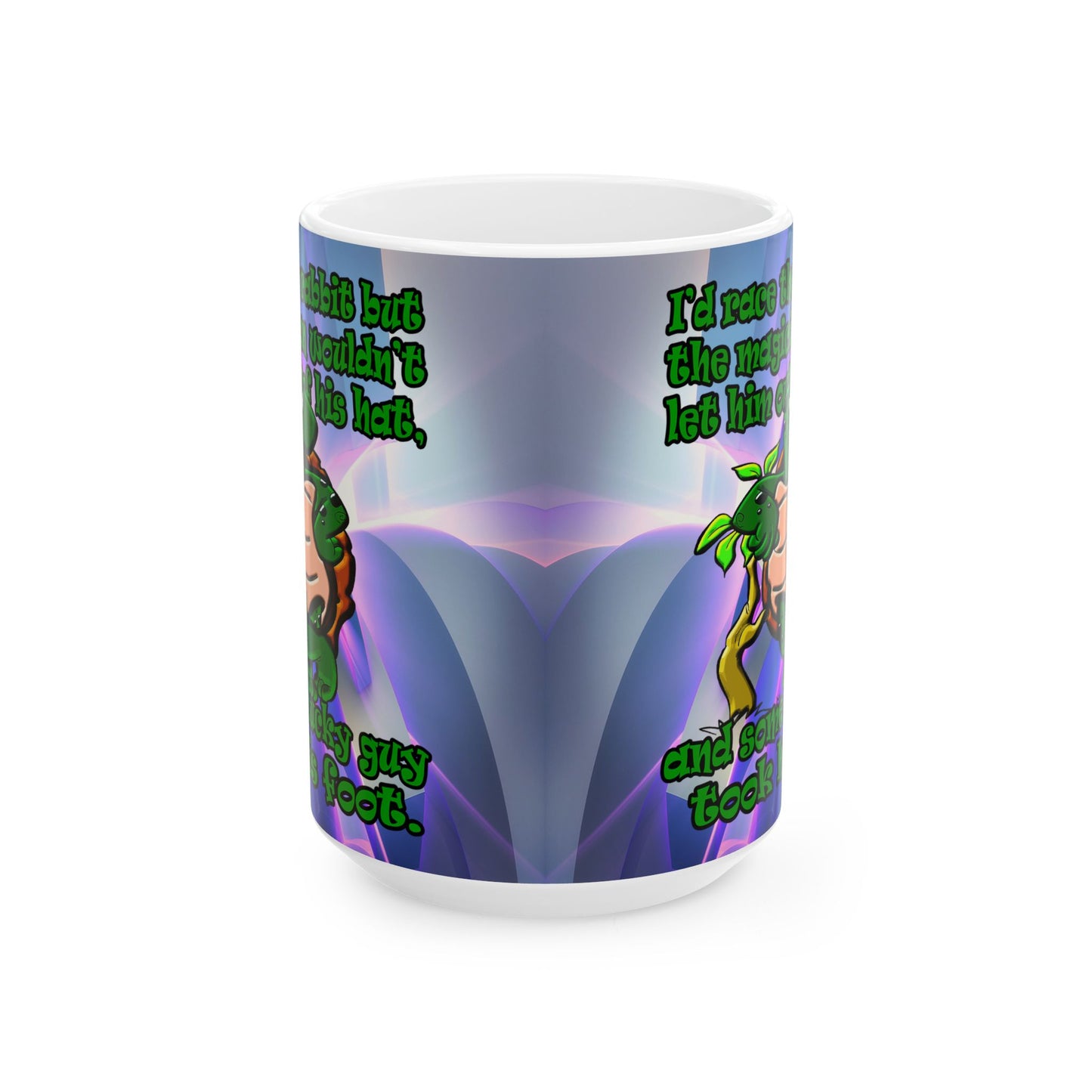 turtle race - White Mug (grey-pink wave)
