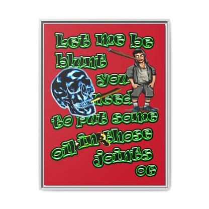 og - framed canvas art (dark red)