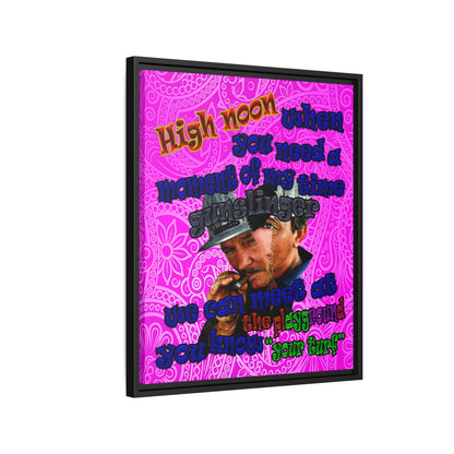 high noon - framed canvas art (pink swirl)