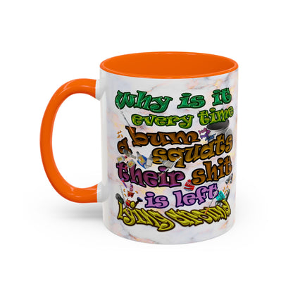 the bum's shit - Accent Mug (white marble)