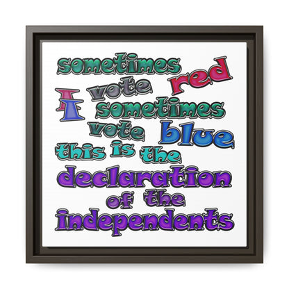 declaration of the independents - framed canvas art (white)