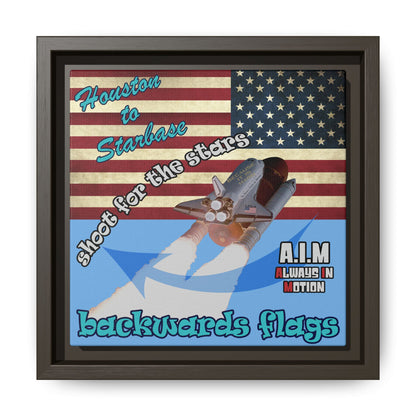 shoot for the stars - framed canvas art (light blue)