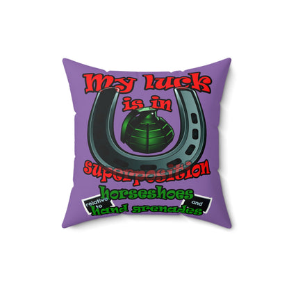 my luck - Faux Suede Square Pillow - (light purple)