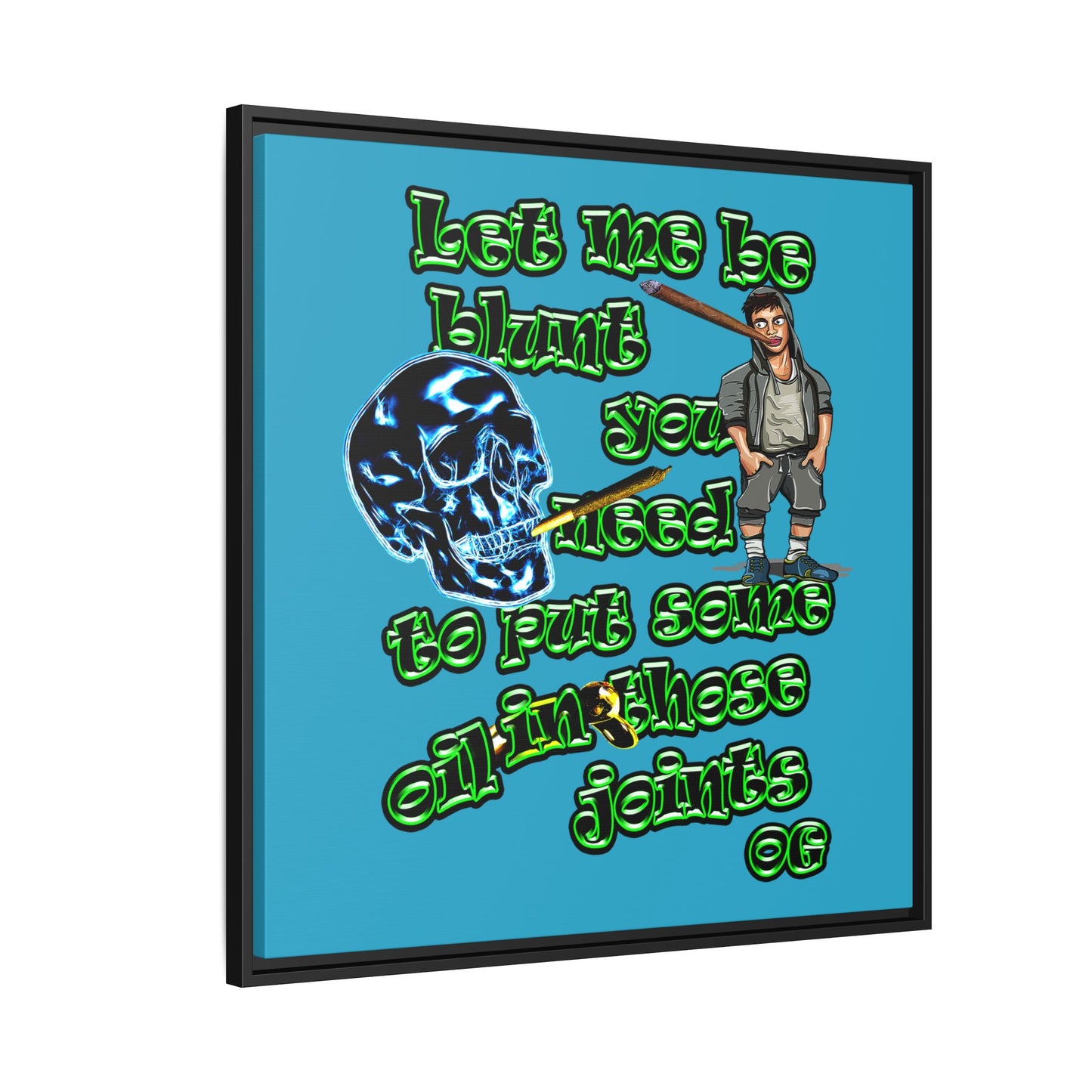 og - framed canvas art (turquoise)