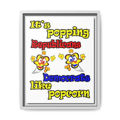 popping like popcorn - framed canvas art (white)
