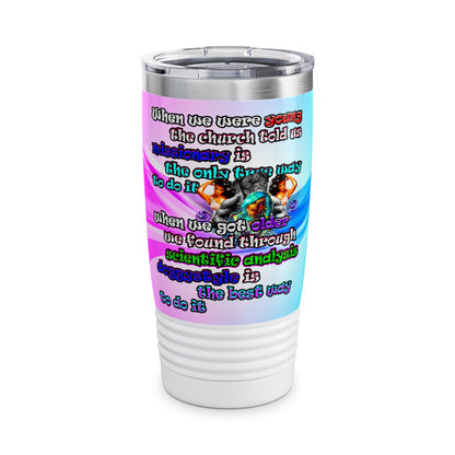 doggystyle - Ringneck Tumbler, 20oz (light blue-pink wave)