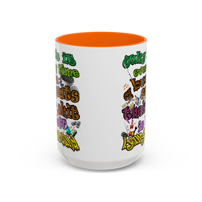 the bum's shit - Accent Mug (white)