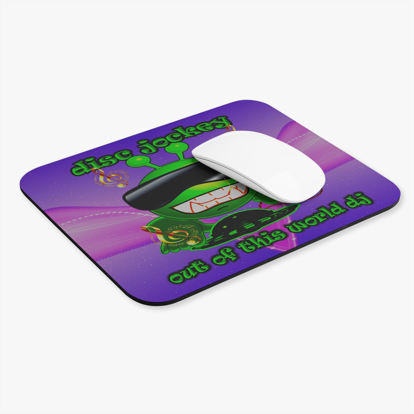 disc jockey - Mouse Pad (Rectangle) (purple-pink wave)