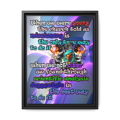 doggystyle - framed canvas art (grey-pink wave)