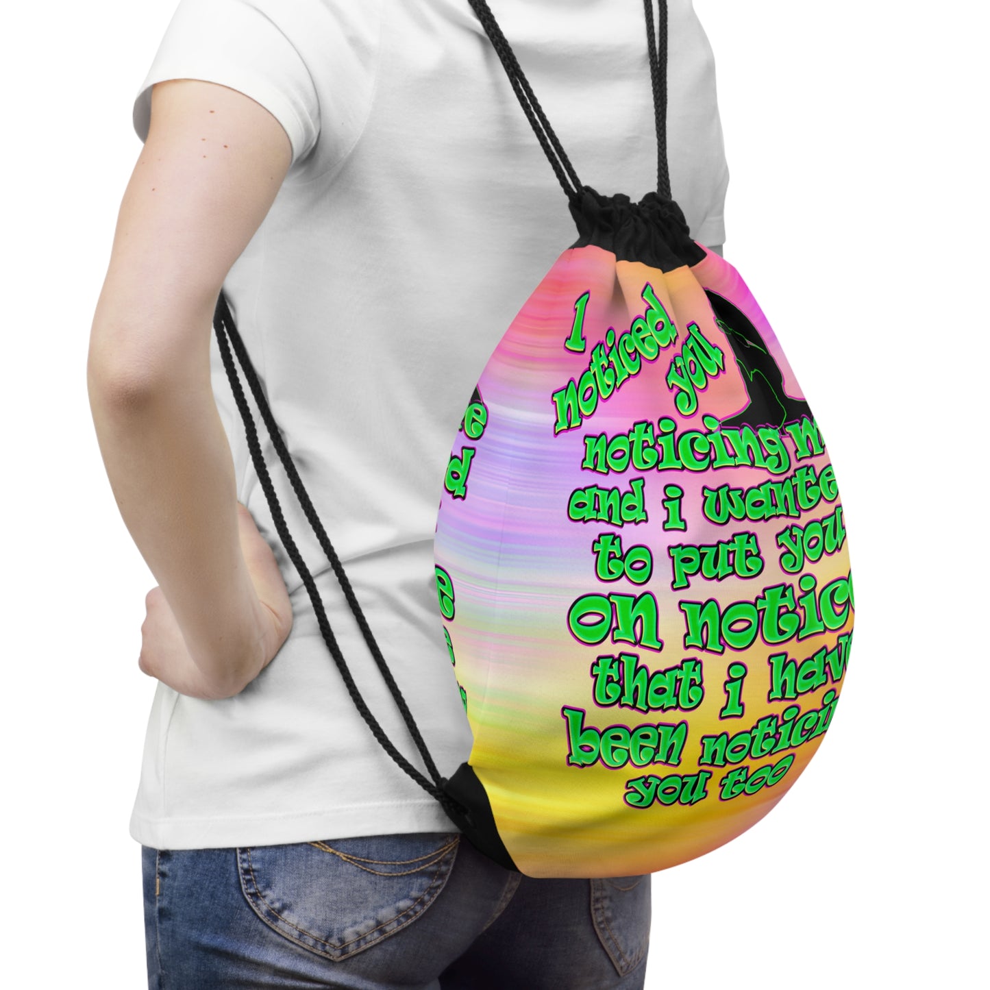 noticed you noticing - Drawstring Bag (color blur)