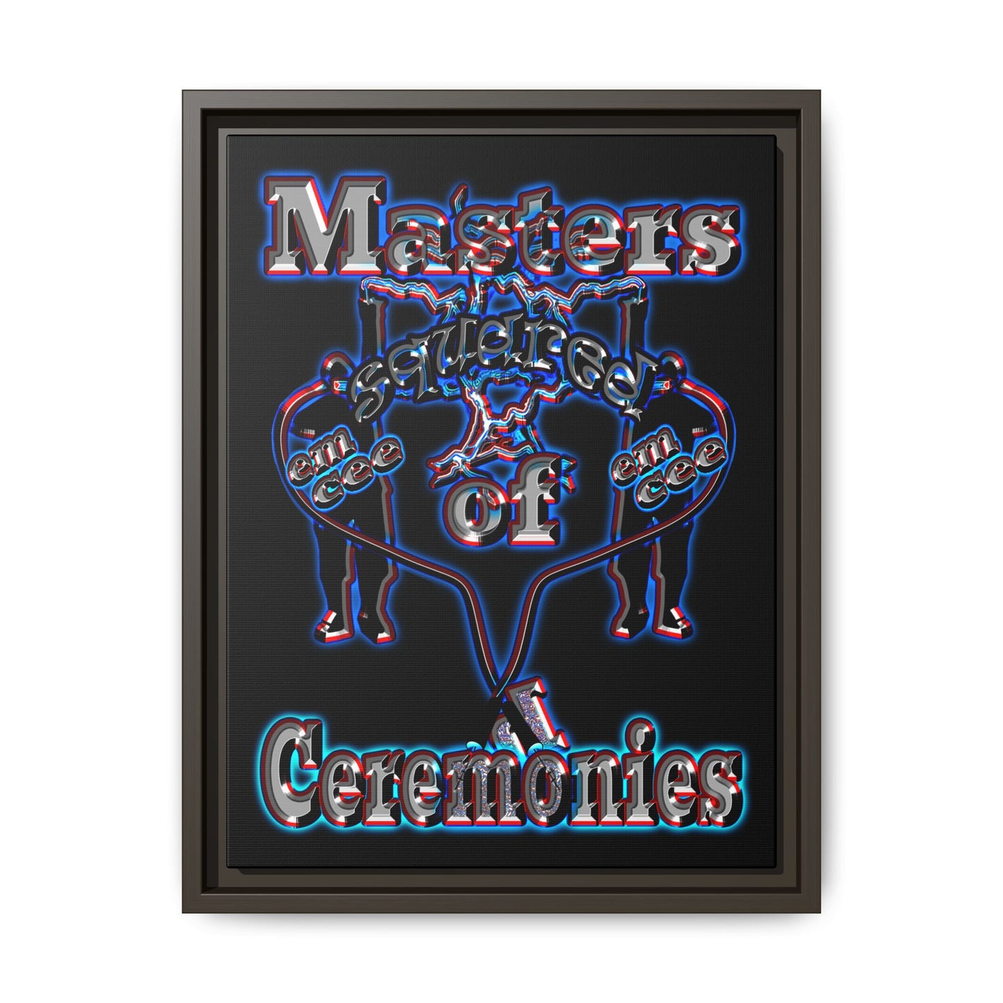 em cee squared - framed canvas art (black)