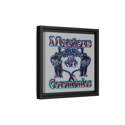 em cee squared - framed canvas art (light grey)