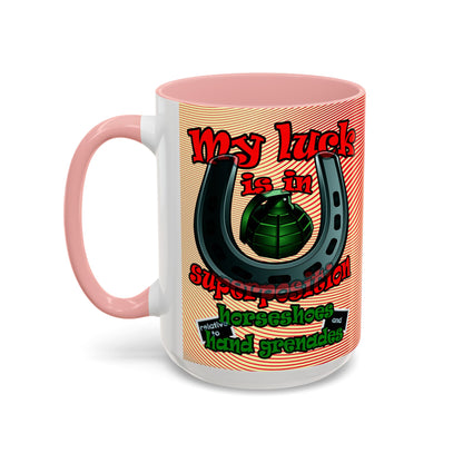 my luck - Accent Mug (yellow-orange wave)