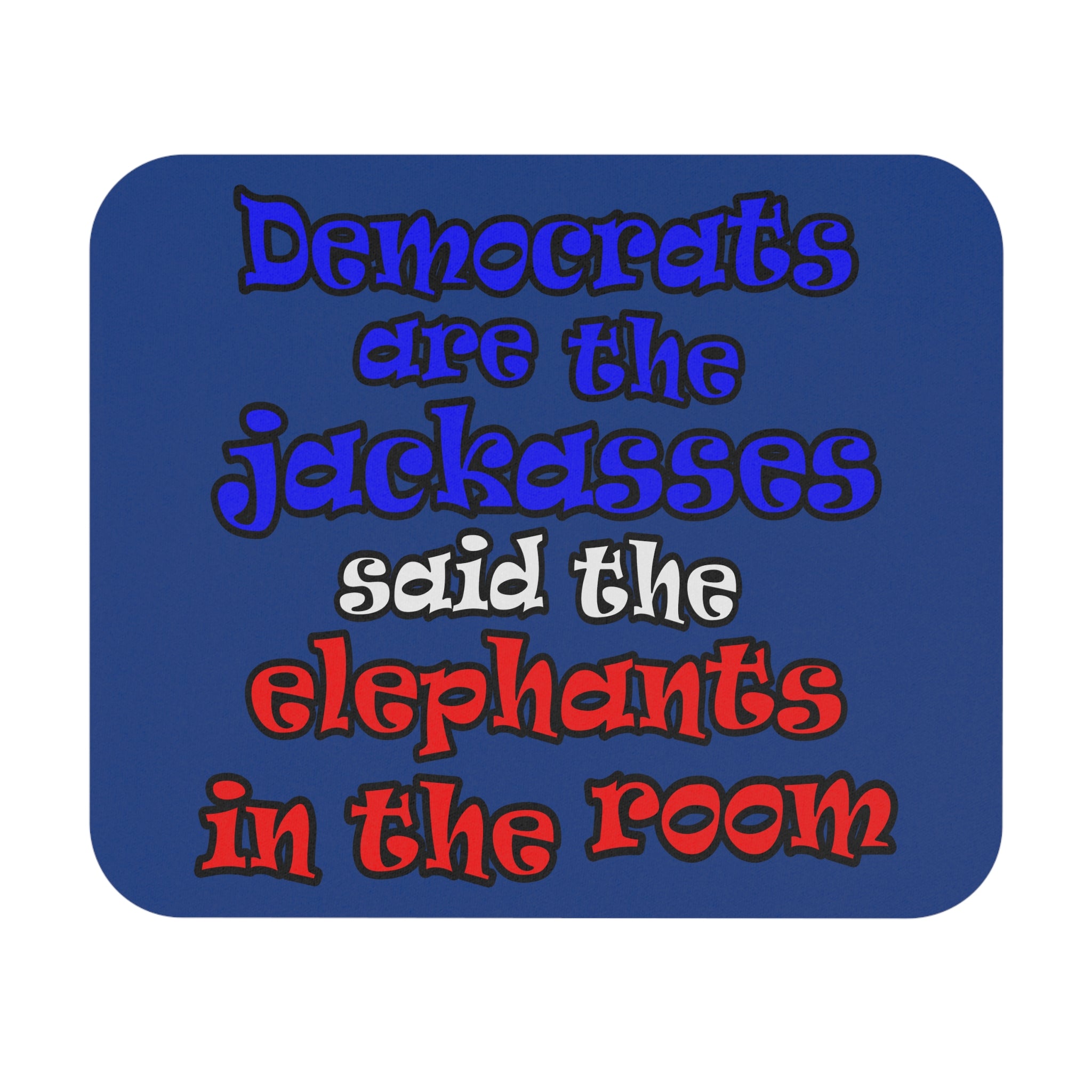 donkeys and elephants - Mouse Pad (Rectangle) (dark blue)
