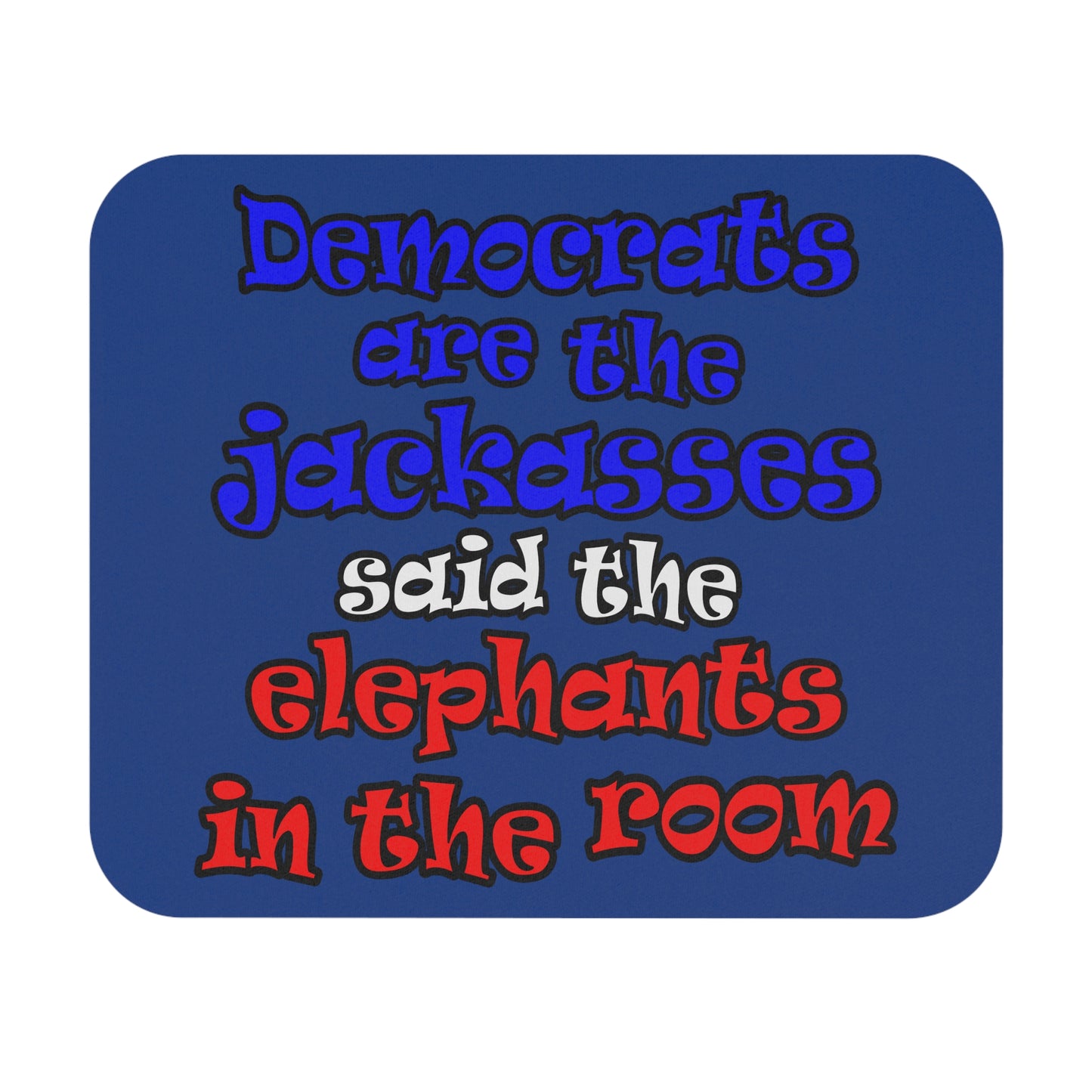 donkeys and elephants - Mouse Pad (Rectangle) (dark blue)