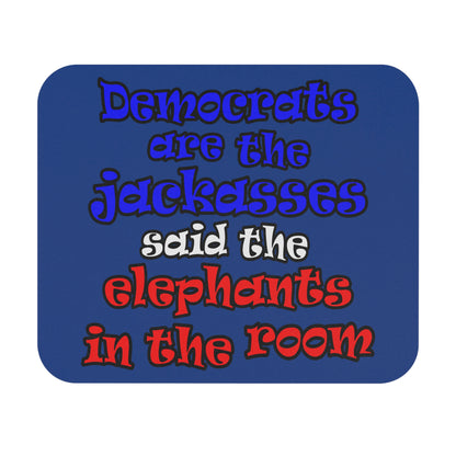 donkeys and elephants - Mouse Pad (Rectangle) (dark blue)