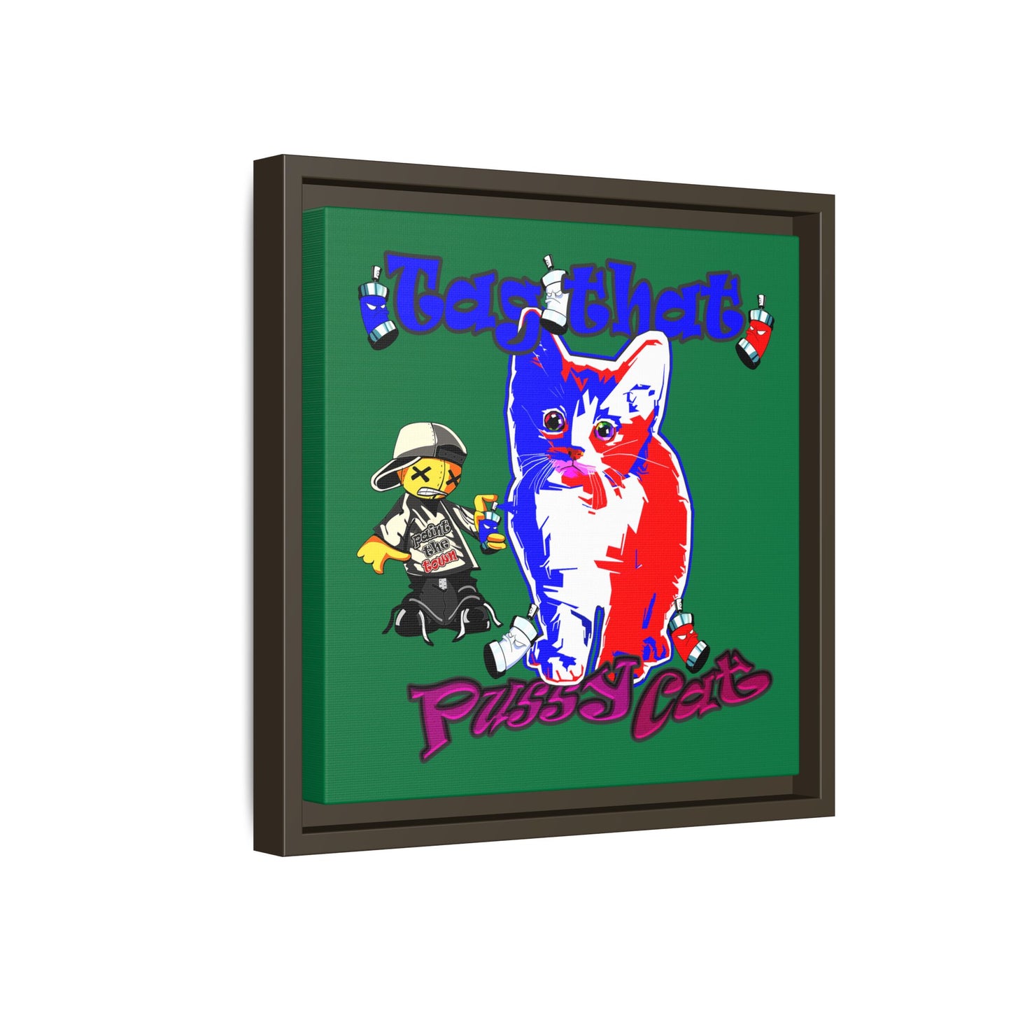 tag that - framed canvas art (dark green)