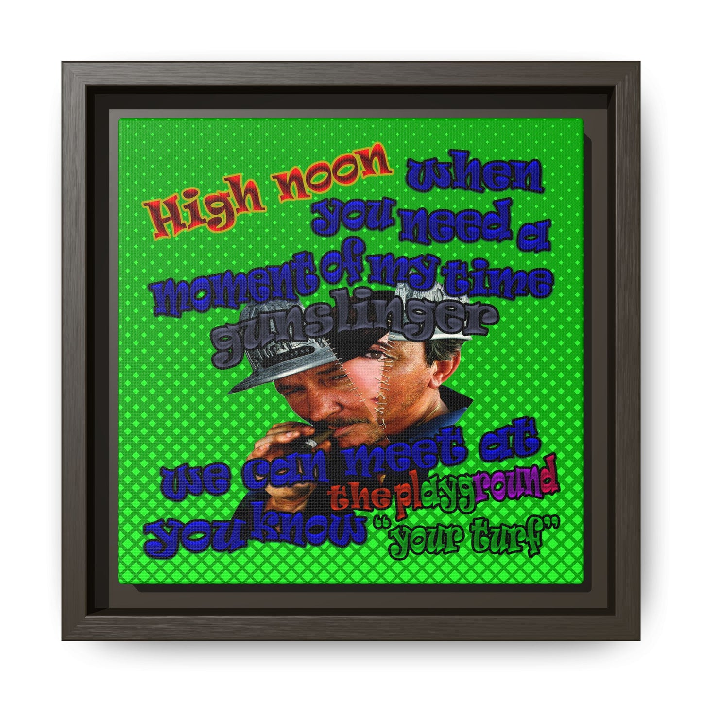 high noon - framed canvas art (logo green)