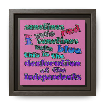 declaration of the independents - framed canvas art (light pink)