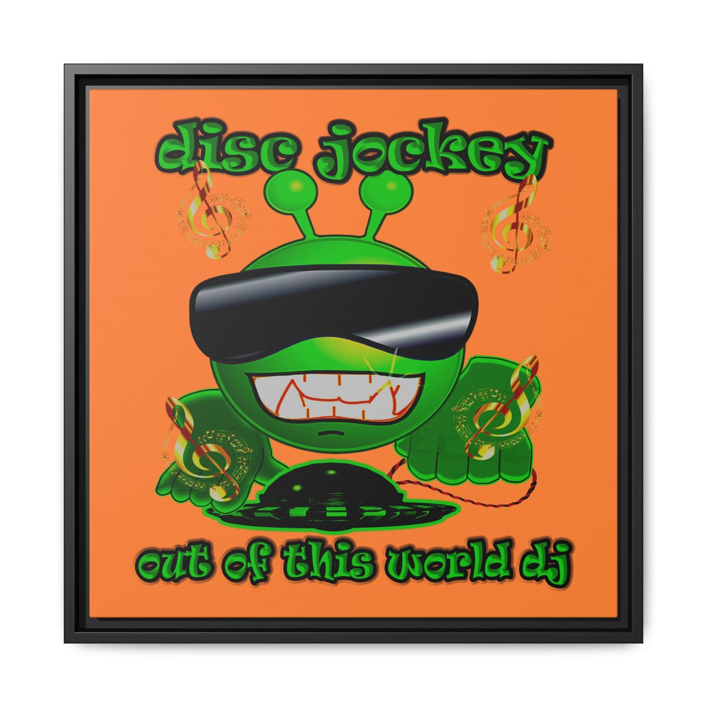disc jockey - framed canvas art (crusta)