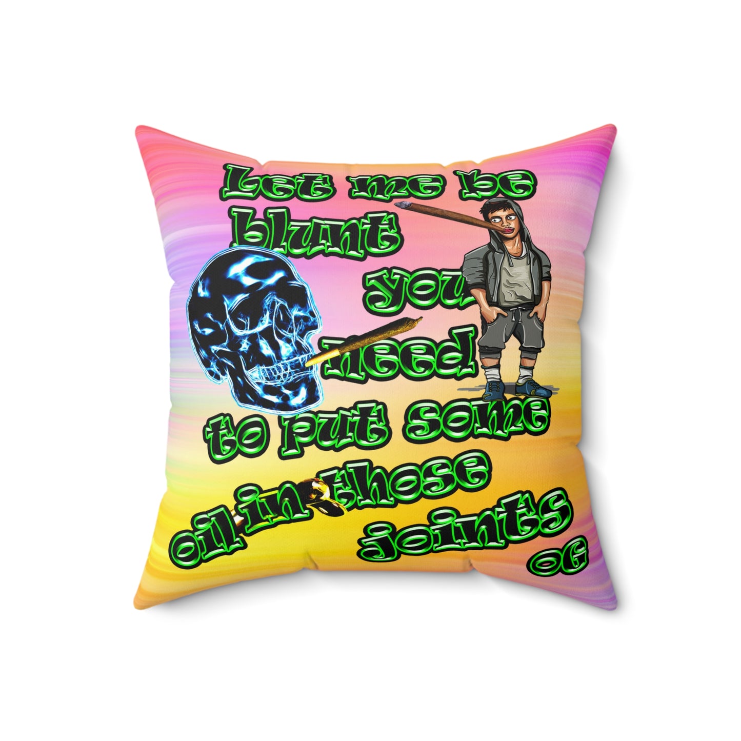 og - Faux Suede Square Pillow - (color blur)