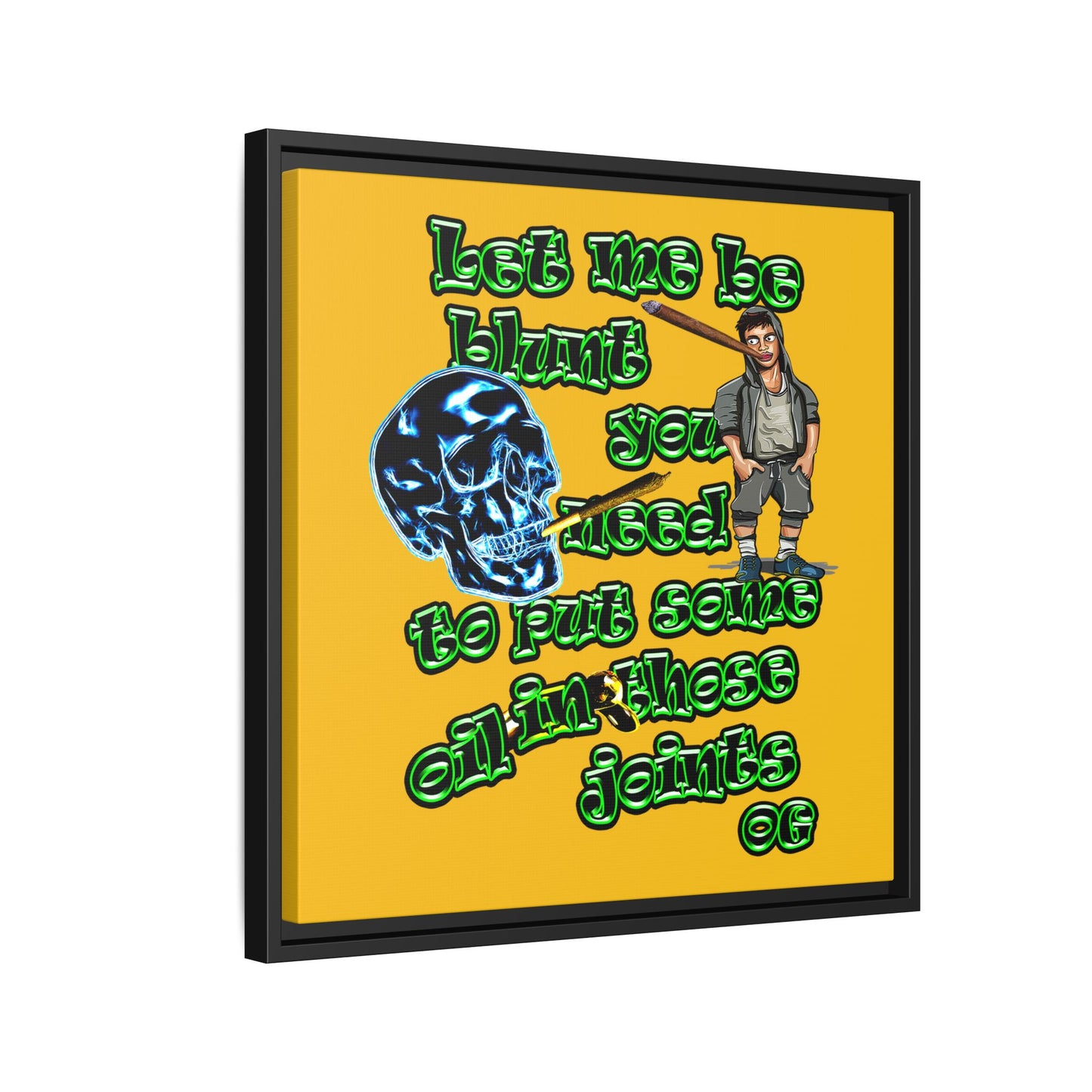 og - framed canvas art (yellow)