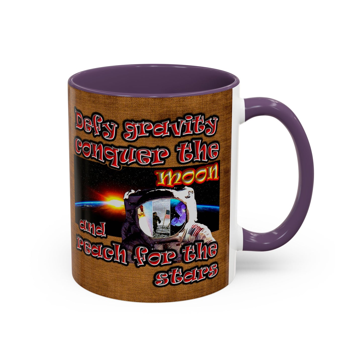 defy conquer reach - Accent Mug (brown papyrus)