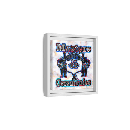 em cee squared - framed canvas art (white marble)