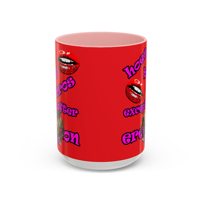 hoes b4 bros - Accent Mug (red)