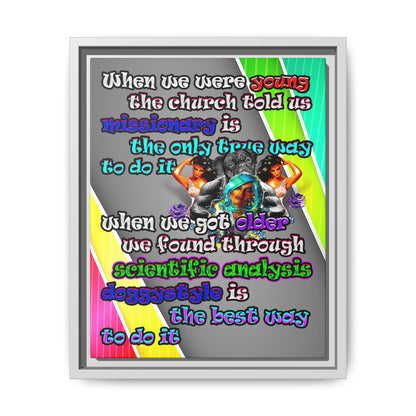 doggystyle - framed canvas art (rainbow split)